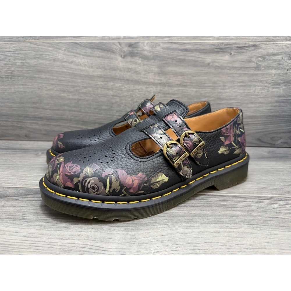 Dr. Martens US 9 Decayed Roses Nappa Mary Jane  Shoes Cute Floral Buckle Women's